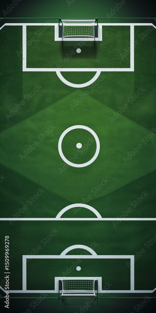 Symmetrical Digital Illustration of a Football Field on Dark Gradient Background Symmetrical Digital Illustration of a Football Field on Dark Gradient Background
