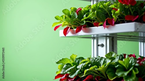 Fresh Green Plants in Vertical Planter for Modern Indoor Gardening