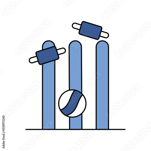 wicket lineal color line icon with white background vector stock illustration