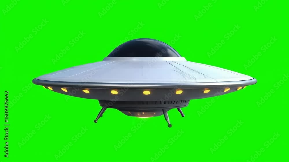 Flying saucer object against green screen Flying saucer object against green screen