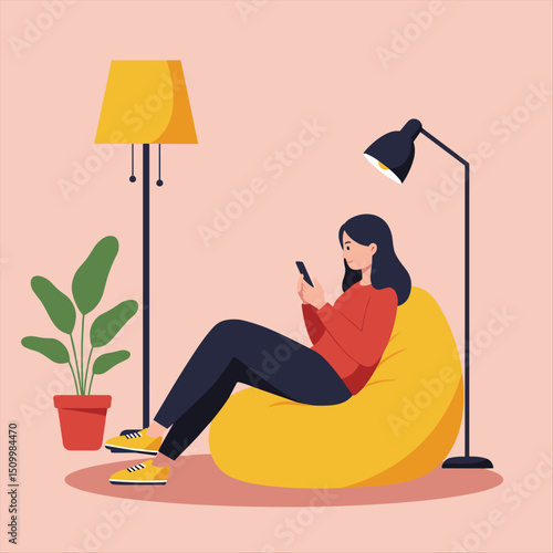 Working at home, freelancers working on laptops and computers at home. Vector flat style illustration