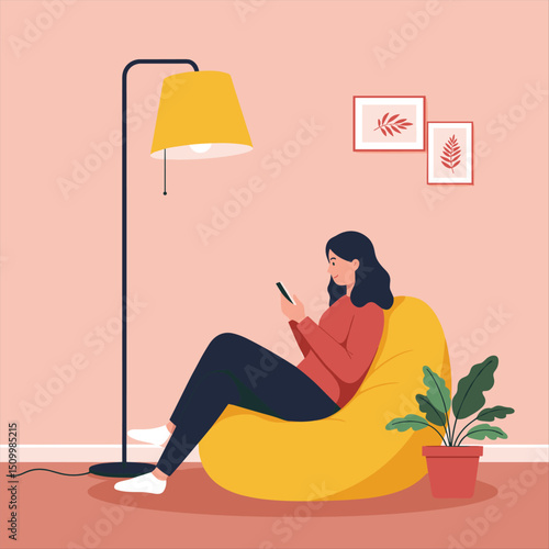 Working at home, freelancers working on laptops and computers at home. Vector flat style illustration