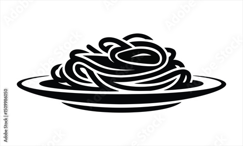 Delicious spaghetti on a plate simple icon
