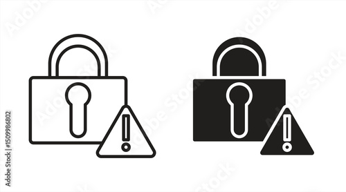 lock error icon, padlock, isolated on white background, vector illustration.