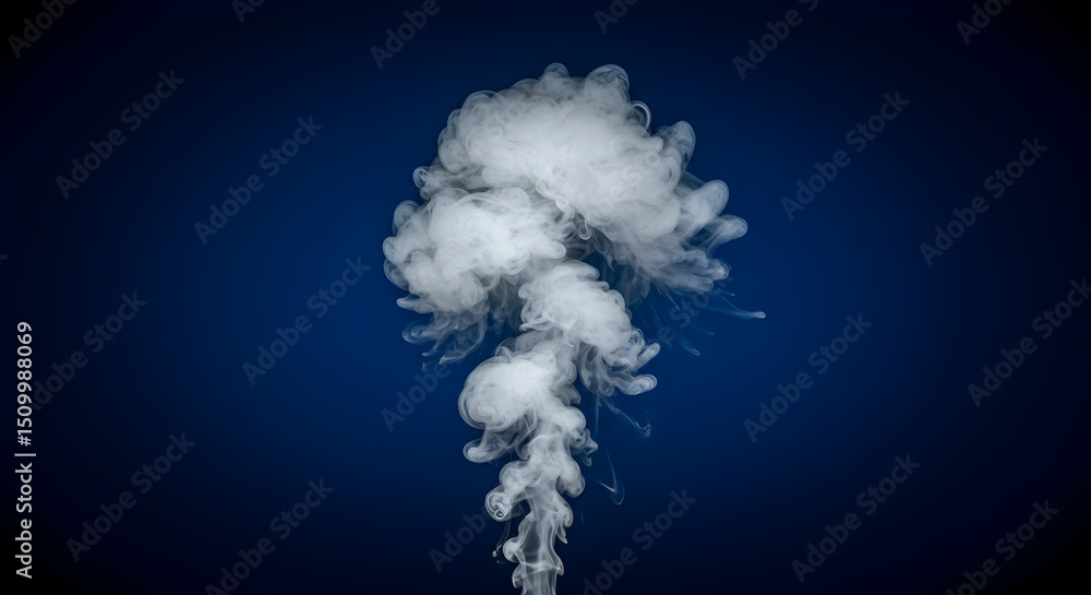 Naklejka premium Mystic Vapor Plume Against Deep Blue Backdrop For Creative Design Concepts