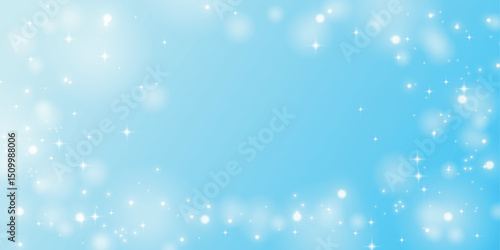 「夏の爽やか背景」青と光の玉ボケ・キラキラ感のベクター素材