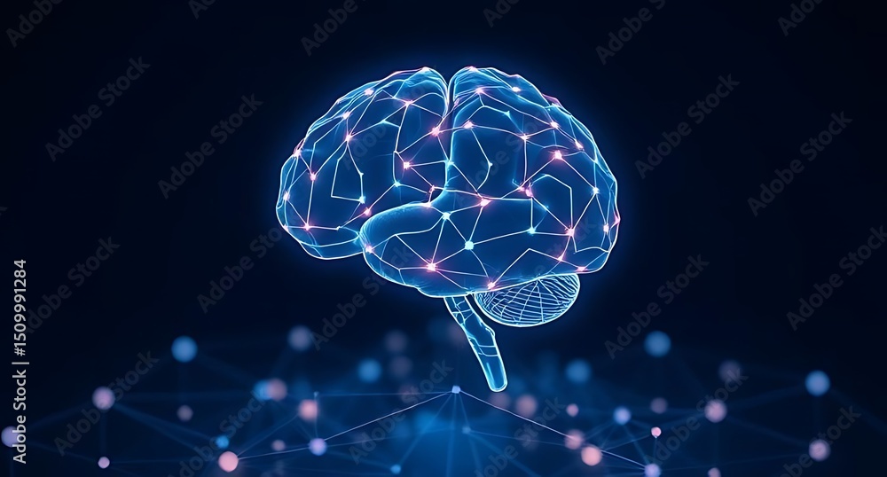 Digital Brain with Neural Network Connections Representing Artificial Intelligence and Machine Learning Digital Brain with Neural Network Connections Representing Artificial Intelligence and Machine Learning