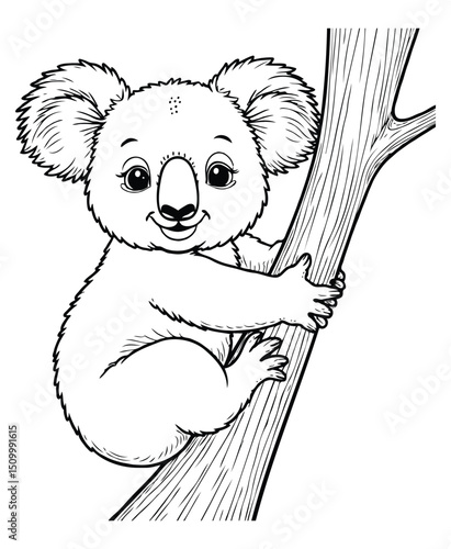 Canvas Print Cute koala Illustration Coloring Book