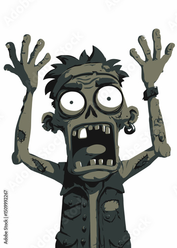 A deranged Zombie Fanatic screaming apocalyptic warnings,