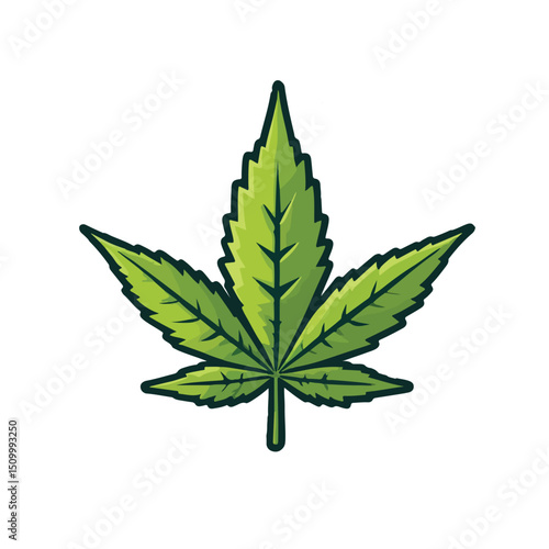 Flat Cannabis Leaf Vector