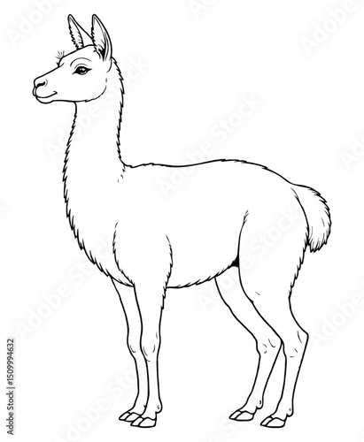 Cute vicuna Illustration Coloring Book