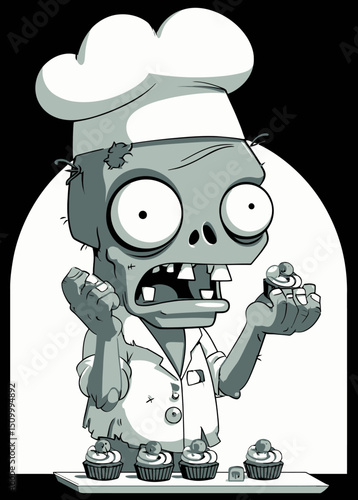A sinister Zombie Chocolatier molding cursed sweets,