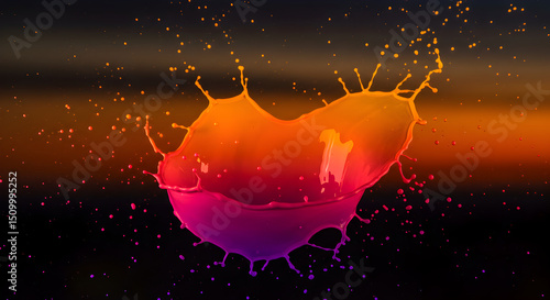 Vibrant Explosion Of Mixed Hue Ink Forming Splashing Crown Shape