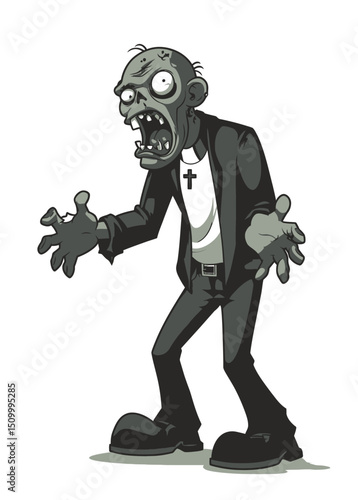 A terrifying Zombie Exorcist battling demonic spirits,