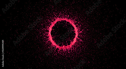 Crimson Portal A Concentric Splash Design on Black Backdrop