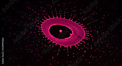 Pink Splashes In Orbit With A Surreal Cosmic And Artistic Flair