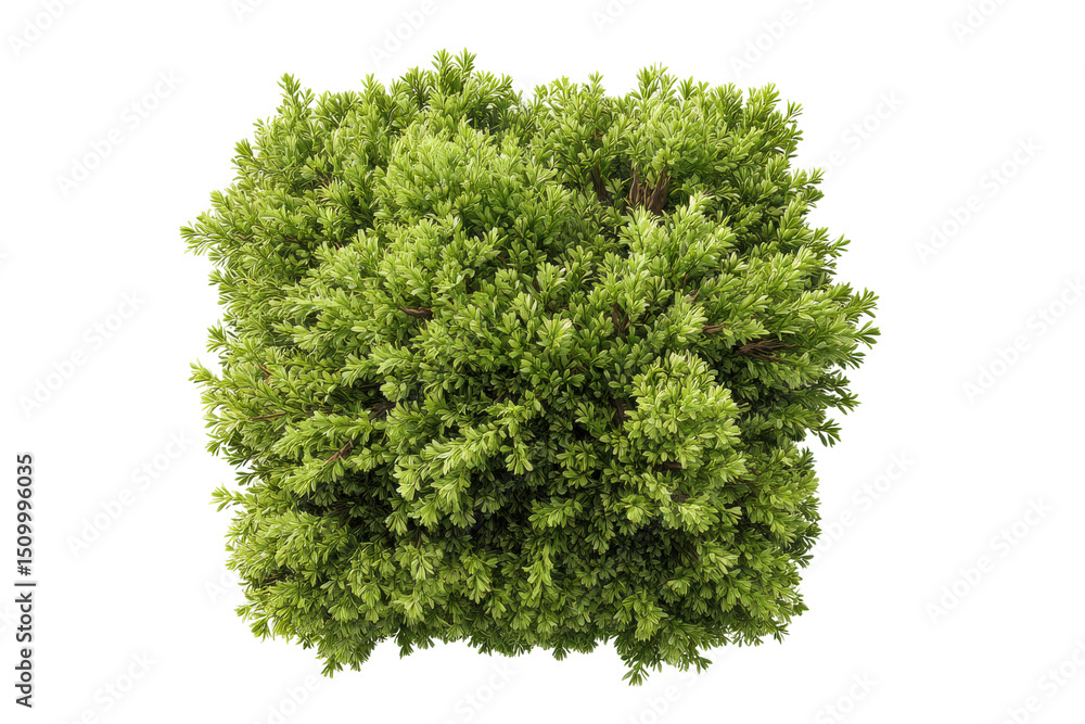 Obraz premium PNG Lush green shrub with dense foliage against black background
