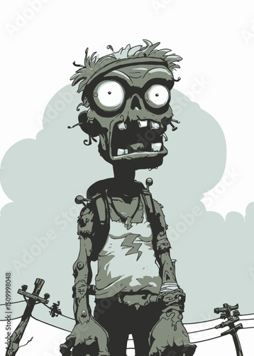 Zombie Meteorologist - A decayed zombie predicting the apocalypse.