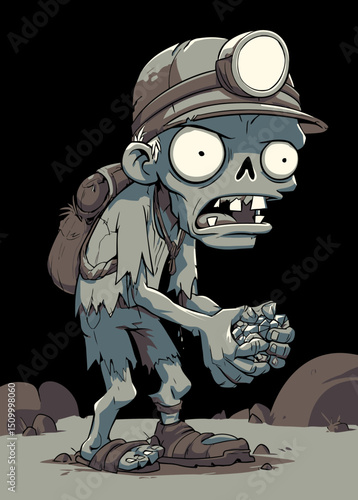 Zombie Miner - A decayed zombie digging for cursed gems.