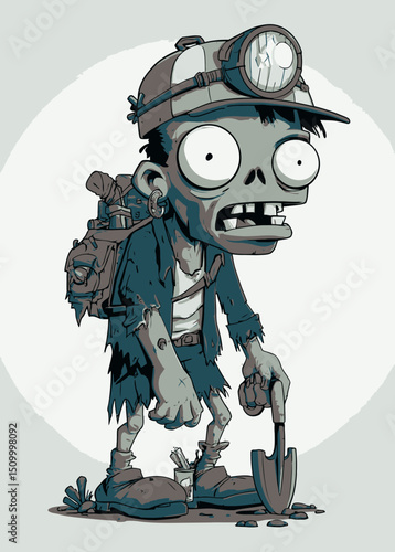 Zombie Miner - A decayed zombie digging for cursed gems.