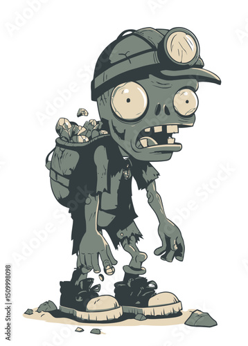 Zombie Miner - A decayed zombie digging for cursed gems.