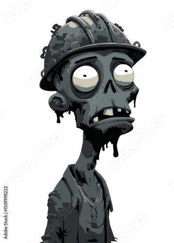 Zombie Oil Worker - A rotting zombie covered in black sludge.