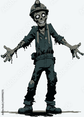 Zombie Oil Worker - A rotting zombie covered in black sludge.
