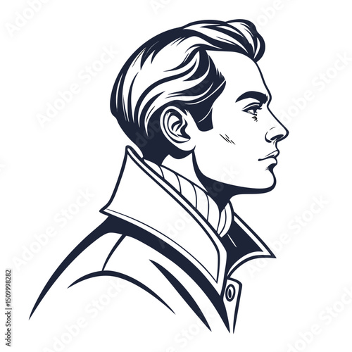 Stylized shirt collar icon minimal fashion eps