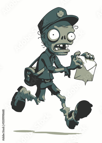 Zombie Postman - A rotting zombie mailman delivering cursed letters.