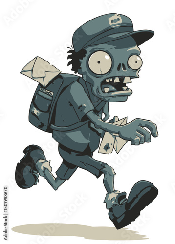 Zombie Postman - A rotting zombie mailman delivering cursed letters.