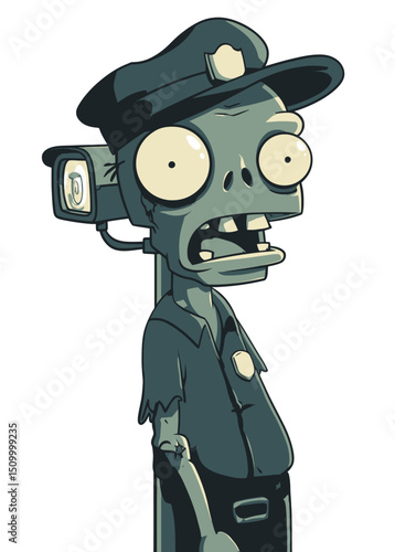 Zombie Security Guard - A decayed zombie watching CCTV of zombies.