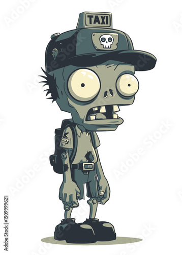 Zombie Taxi Driver - A rotting zombie cabbie with a skull-faced meter.
