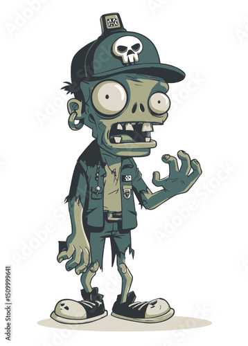 Zombie Taxi Driver - A rotting zombie cabbie with a skull-faced meter.