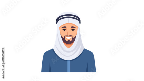 Iconic Man with Islamic Head Covering Vector
