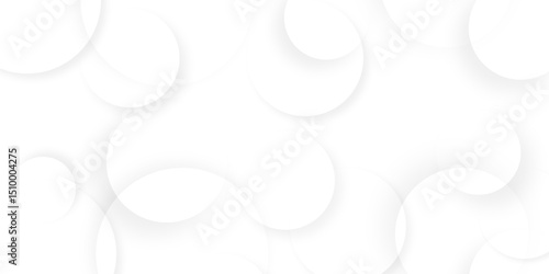 Abstract background with circle white abstract geometric background with soft light white paper circles in design .Gray abstract. Modern design background for report and project presentation template.