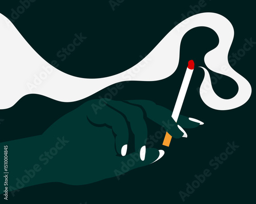 illustration of a hand holding a cigarette