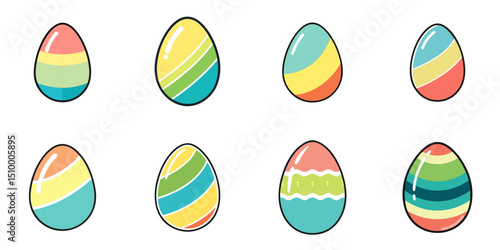 Multiple vector illustration Easter eggs, outlines Free Download Multiple vector illustration Easter eggs, outlines - GFXLoad
