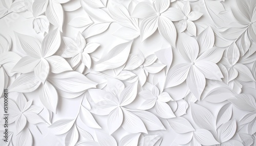 Wallpaper Mural seamless pattern with white flowers Torontodigital.ca
