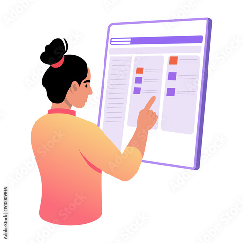 A flat style illustration showing a student doing study planning