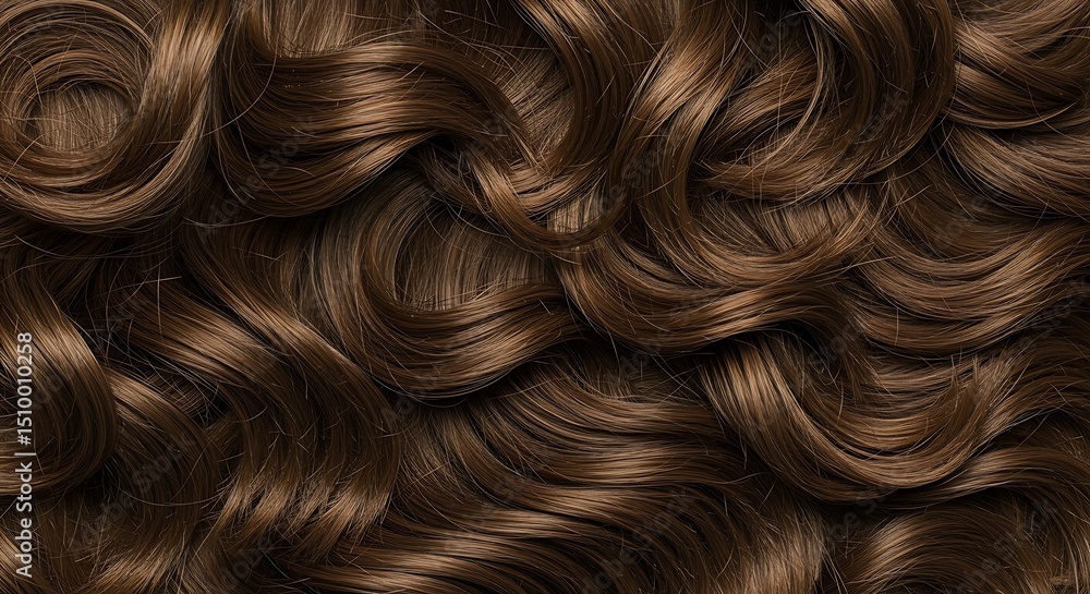 Curly Brown Hair Texture Full Frame Detailed Curly Brown Hair Texture Full Frame Detailed