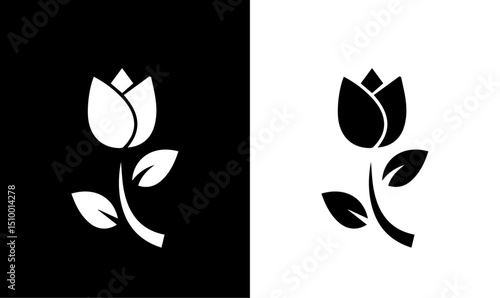 tulips flower silhouette vector illustration, tulip flower silhouette vector, tulip, lotus flower silhouette vector, lotus, tulip bouquet silhouette, grass, grass silhouette, vector, illustration,  