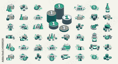 Financial icons vector set,...