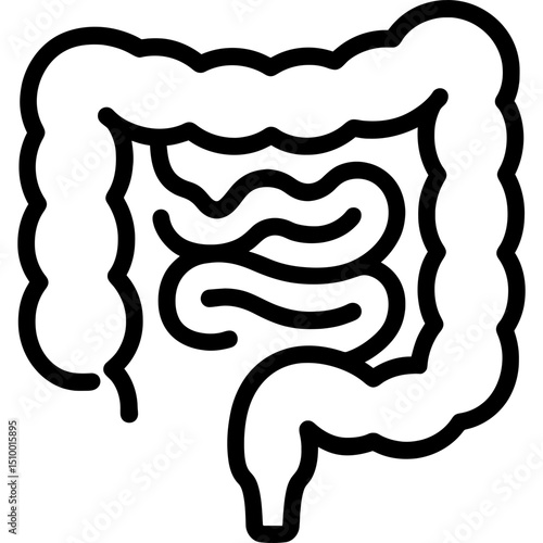 Minimal vector icon of intestines