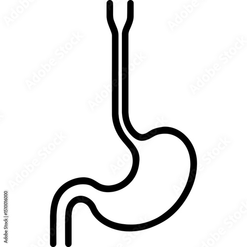 Minimalist esophagus icon design