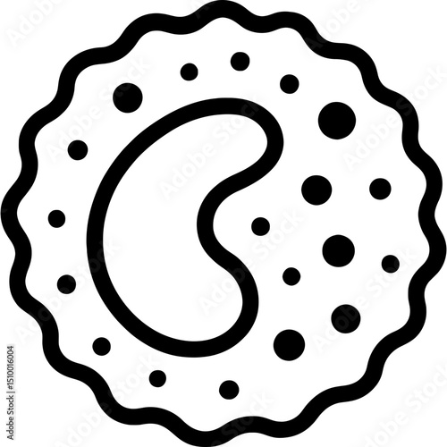 Minimalist white blood cell icon
