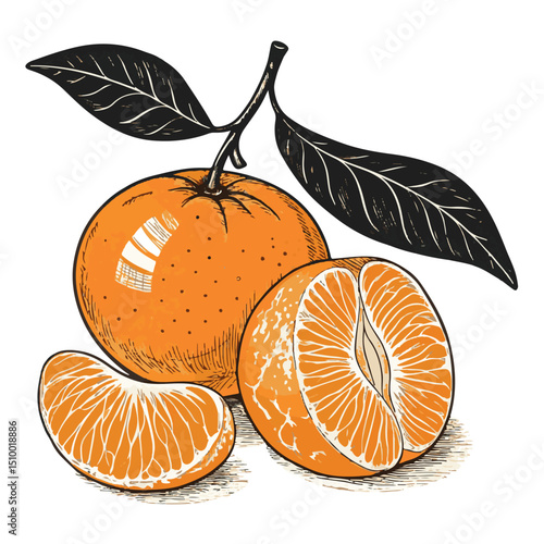 Fresh, ripe oranges and tangerines, sweet and juicy, isolated on white for a healthy fruit diet