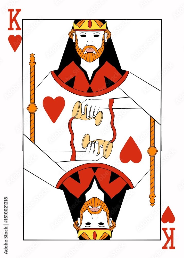 Fototapeta premium King Playing Card Flat Vector Design