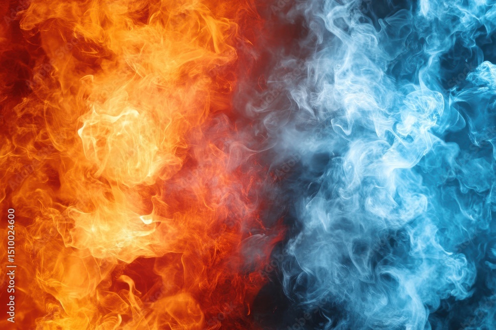 Fototapeta premium Vibrant fire and ice seamless background design for creative projects and artworks, fire and ice seamless background