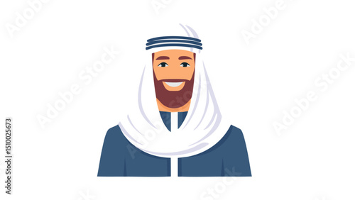 Arab Sheik in Religious and Cultural Attire
