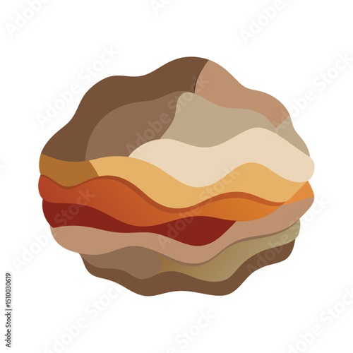Abstract illustration of earth tones representing layered rock formations or geographic land